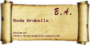 Boda Arabella névjegykártya